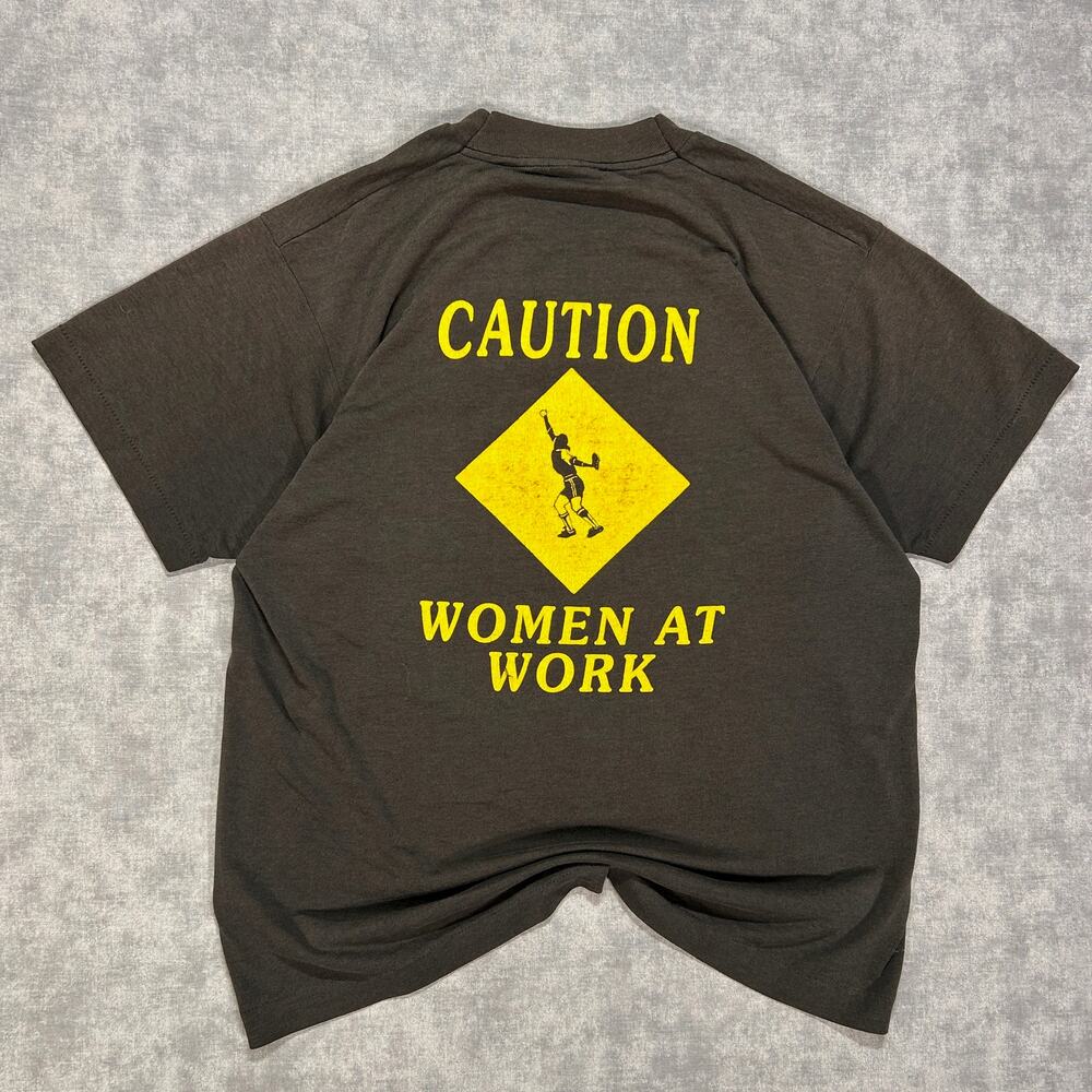 VTG 90s SME Softball Women At Work Funny Graphic Tee Best Fruit of the Loom LRG